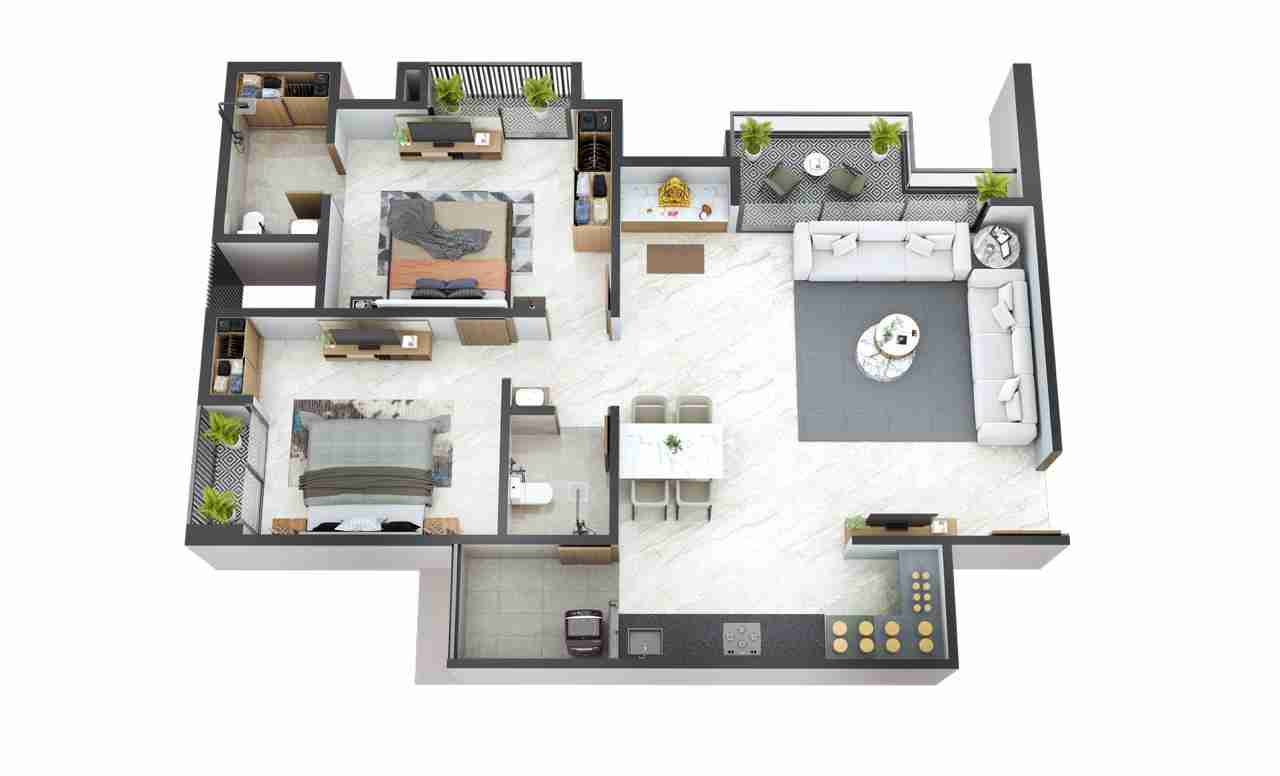 2 BHK 173 sq yard