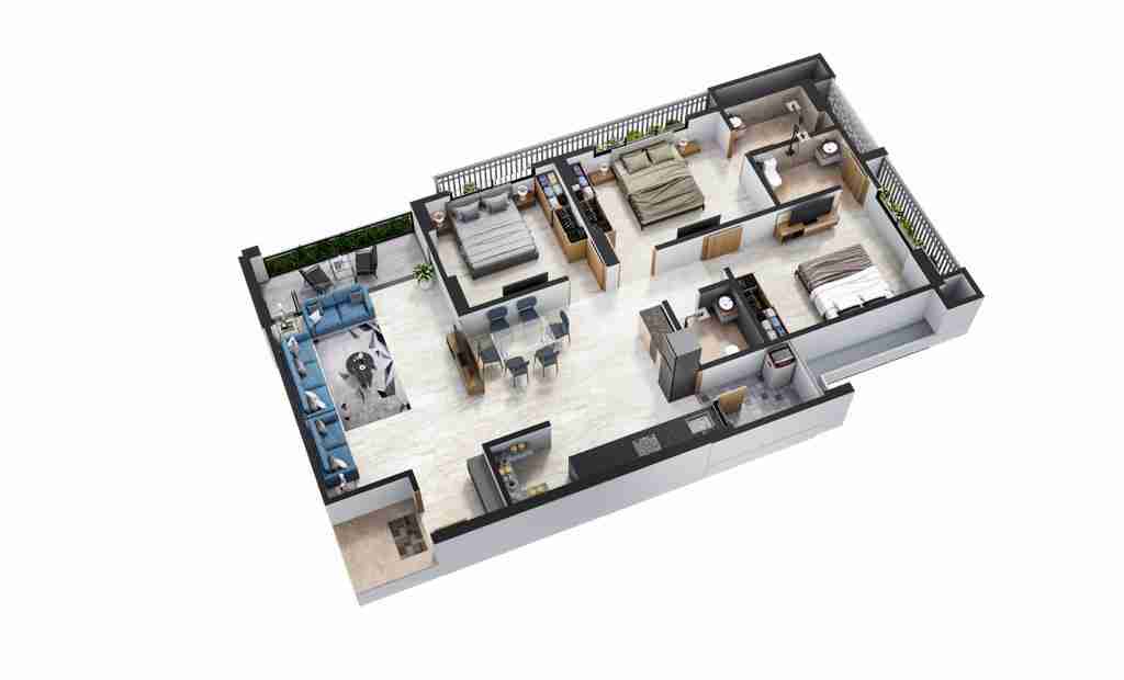 3 BHK 229 sq yard