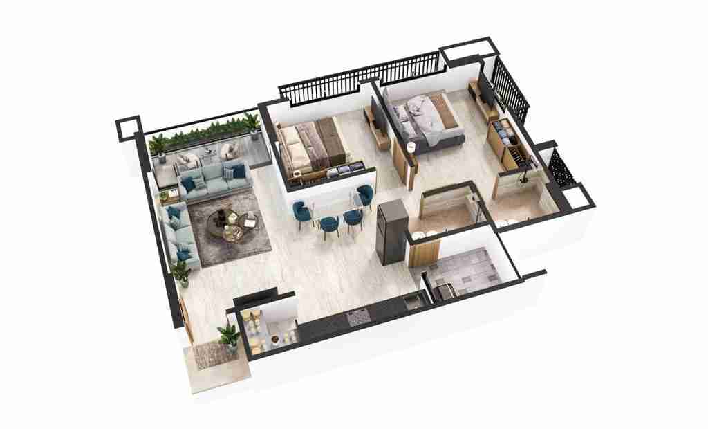 2 BHK 158 sq yard